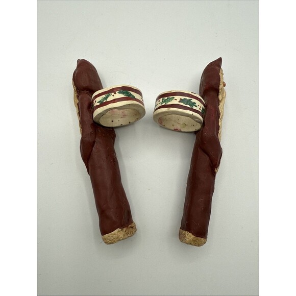 Vtg Kurt S Adler Santa Taper Candle Rings Old World Christmas Rare Set Unique 4" - Picture 8 of 12